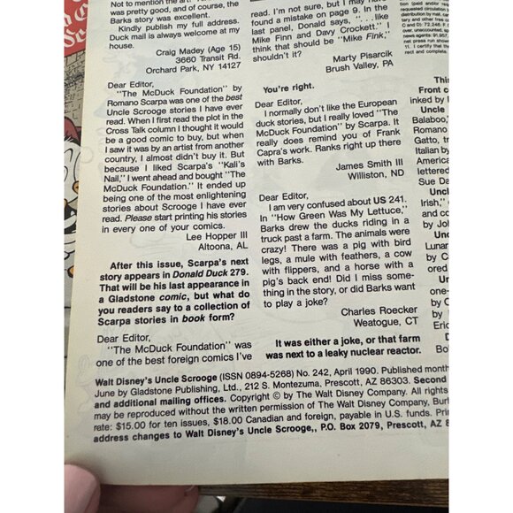 Gladstone Walt Disneys Uncle Scrooge Giant Comics #242 Bagged Boarded April 1990 - Picture 6 of 7